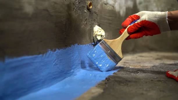Commercial Exterior Waterproofing project at a College Corner, OH business property by SJ Waterproofing Pros